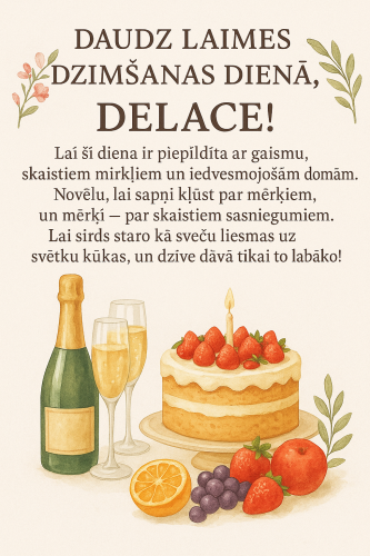 Sveicam Delaci dzim&scaron;anas dienā!