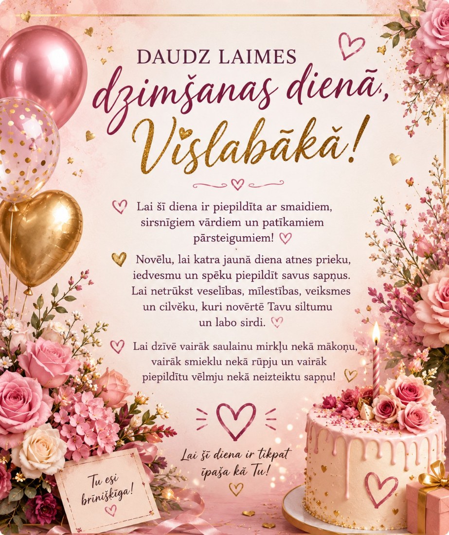 Sveicam dzimšanas dienā Vislabāko!